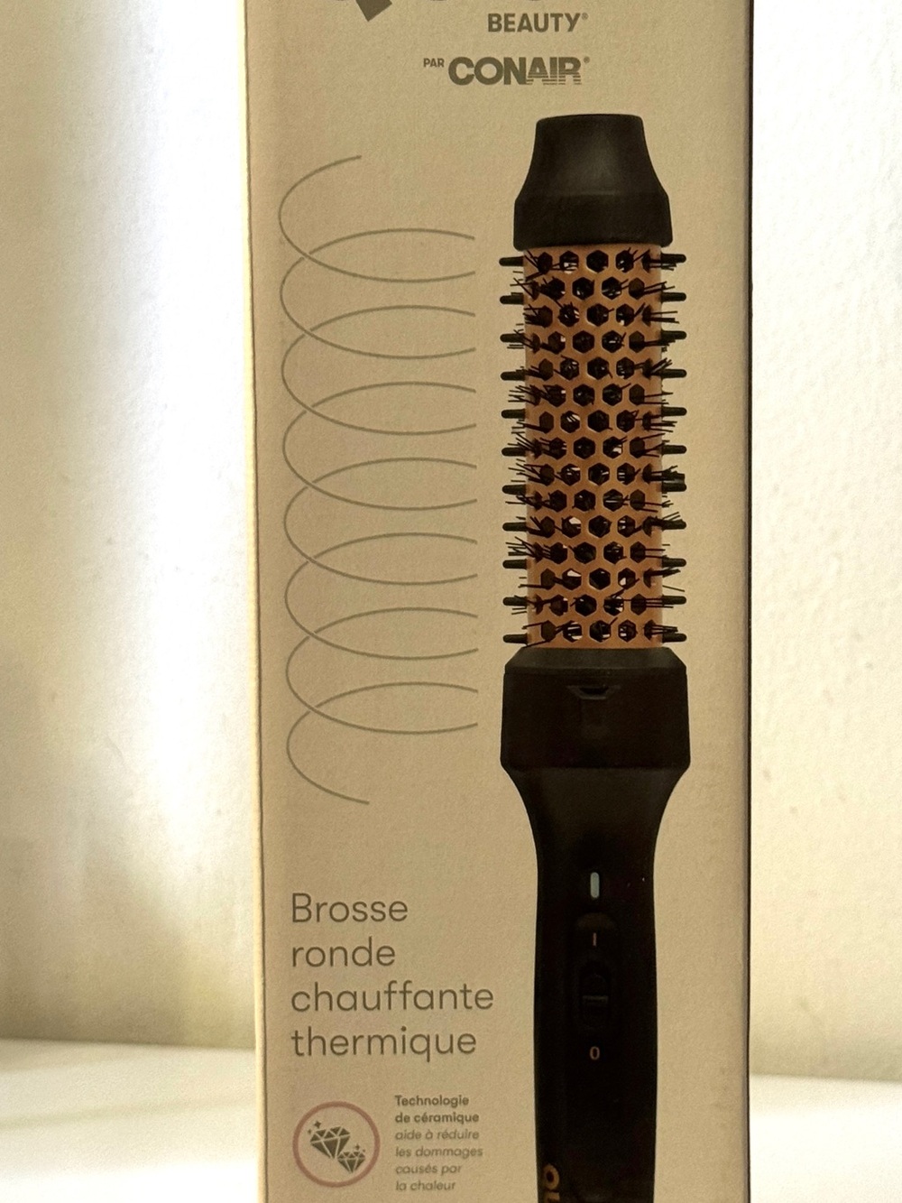 Conair Gold & Black Heated Round Styling Brush - Women Hair Tool